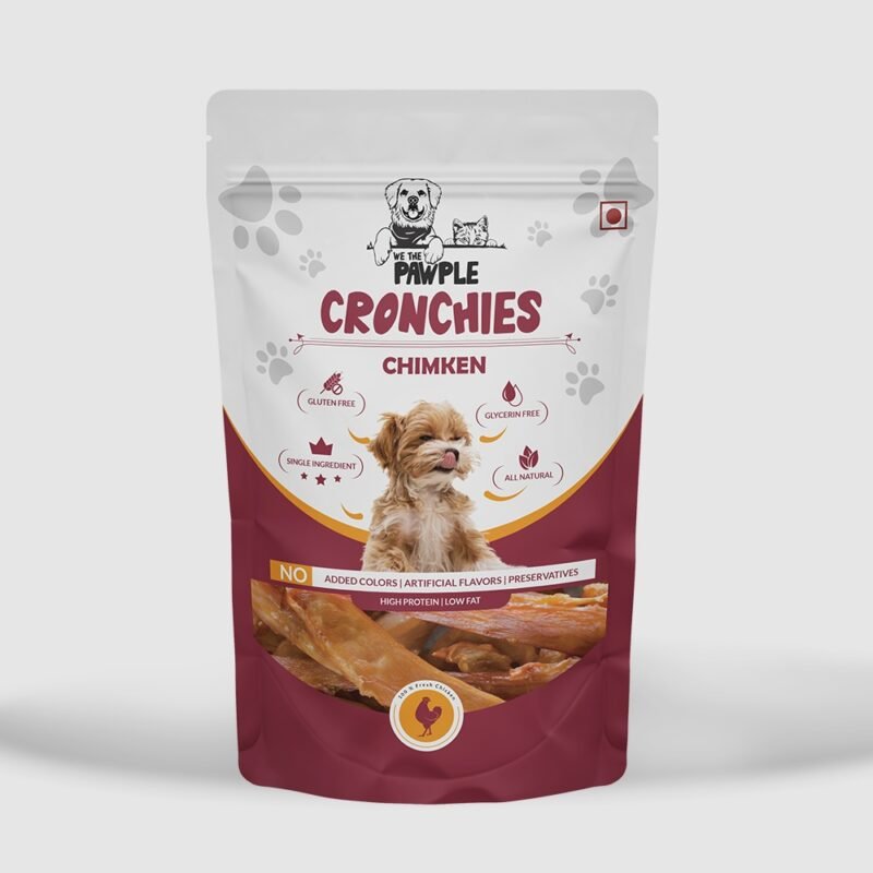 Dog training treats pack with chimken cronchies, the chicken jerky.