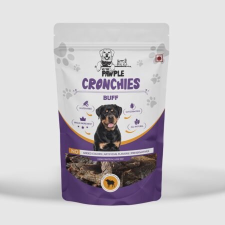 Buff Cronchies, a jerky like treat made from lean buffalo meat.