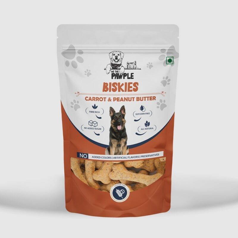 Carrot Peanut Butter Biskies are healthy dog biscuit treats.